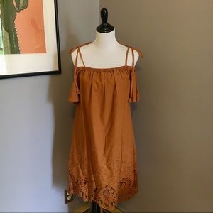 NWT - Madewell cold shoulder embroidered dress